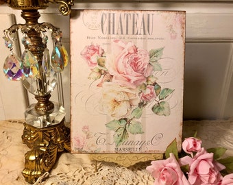 Chateau, Shabby Chic Roses, Romantic, Sign / Plaque