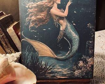 Mermaid Beauty, Handcrafted Plaque / Sign #5