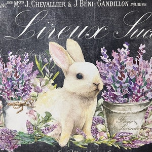 Bunny Rabbit, Lavender, French Country Shabby Chic Handcrafted Plaque ...