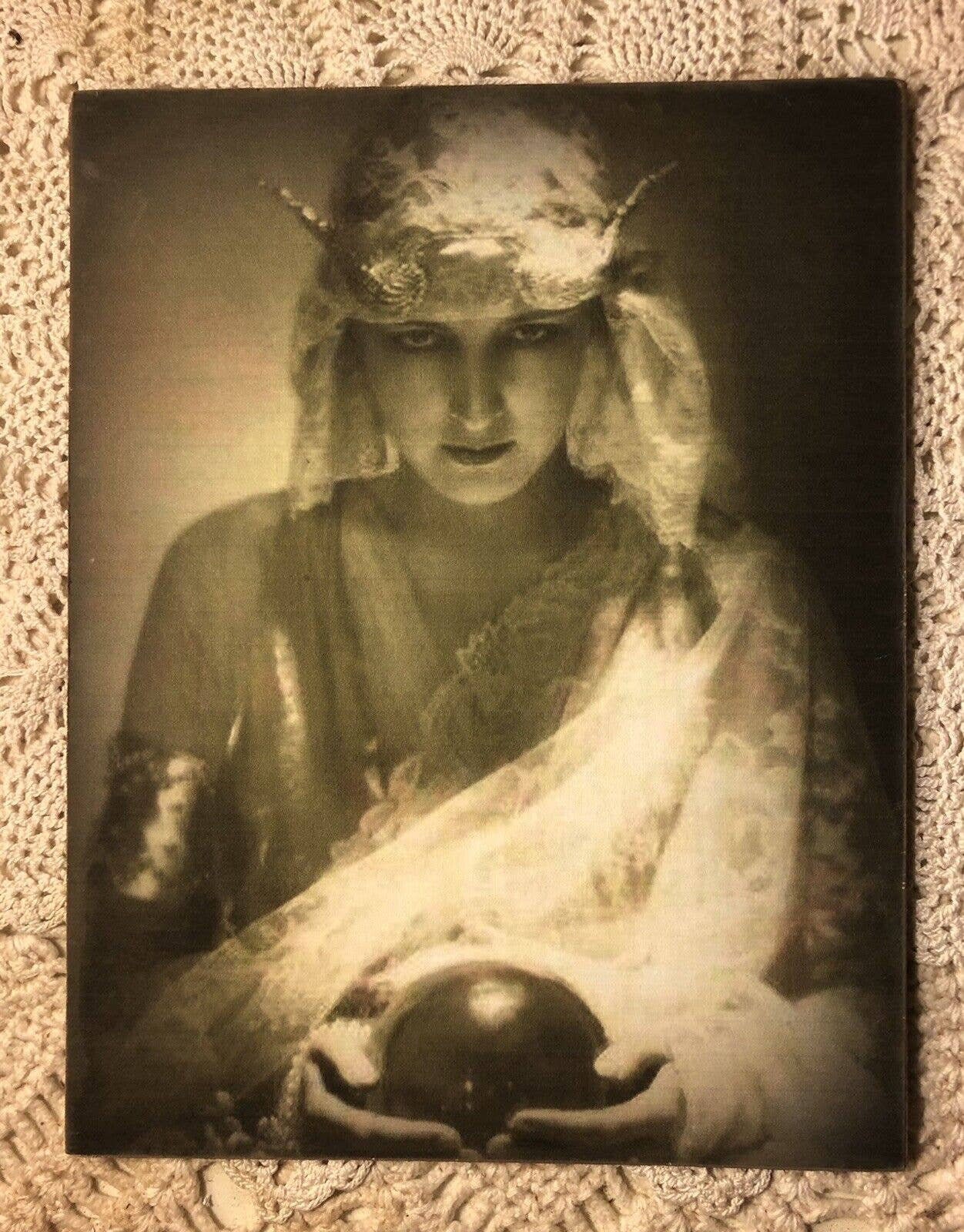 Gypsy Fortune Teller Crystal Ball Vintage Print Handcrafted Etsy