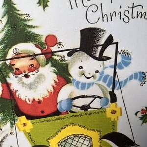 Retro Santa & Snowman Merry Christmas Handcrafted Plaque Sign image 3