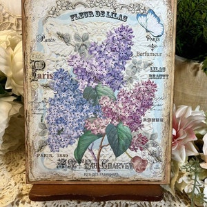 Shabby French Lilacs, French Country Cottage, Paris, HANDCRAFTED Plaque / Sign