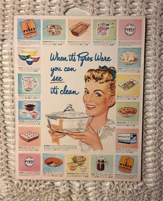 Pyrex, Retro Advertisement, Kitschy Handcrafted Plaque / Sign #1