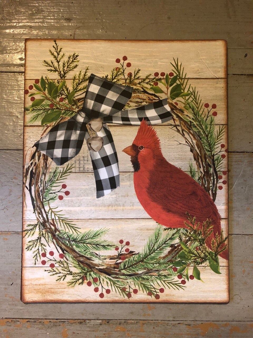 Cardinal, Red Bird Wreath, Handcrafted Plaque / Sign - Etsy