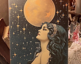 Moon Woman GODDESS Handcrafted Plaque / Sign #3