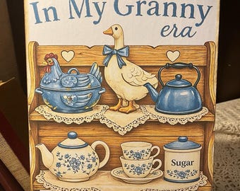 Goose, Duck Kitchen Shelf, Country, Granny Era, Handcrafted Plaque / Sign #3