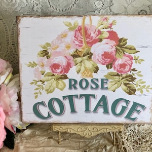 Rose Cottage, Shabby Chic Plaque / Sign