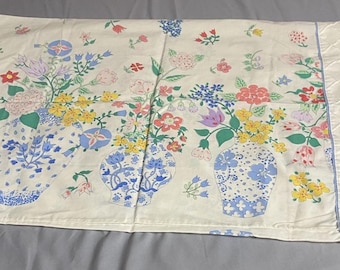 Vintage Martex Percale Standard Pillowcase Floral Print Double Sided