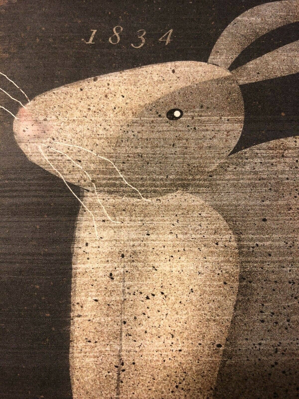 Handmade Primitive Rabbit THE HARE 1834 Folk Art Plaque / Sign - Etsy