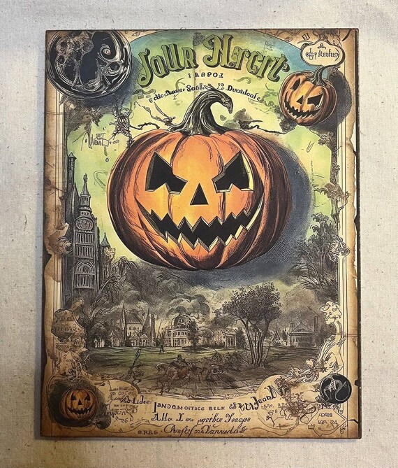 ヴィンテージハロウィン30〜40s復刻　Jack-o'-lantern Cの子 Pumpkin, Jack O Lantern, Vintage Halloween, Creepy Handcrafted