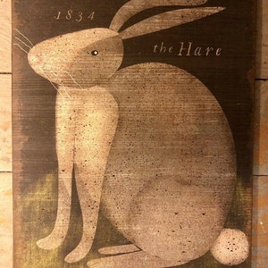 Handmade Primitive Rabbit THE HARE 1834 Folk Art Plaque / Sign - Etsy