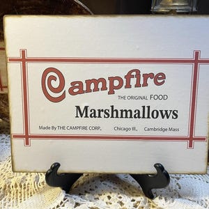 Campfire Marshmallows, Retro Vintage Style Advertising Handcrafted Plaque Sign