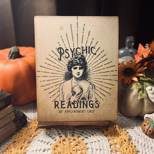 Psychic Readings, Vintage Halloween, Handcrafted Plaque / Sign