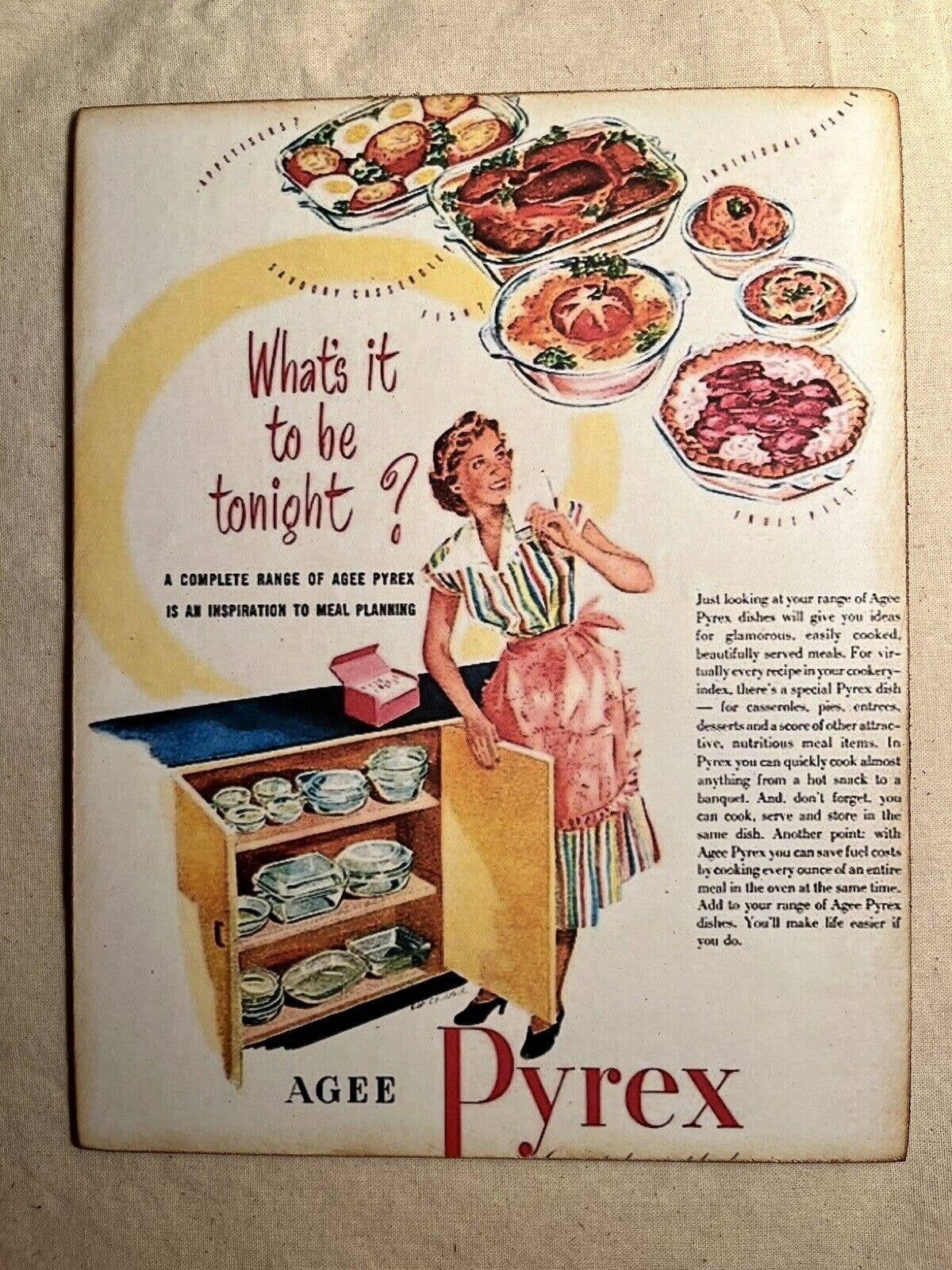 Pyrex Lady, Retro Advertisement, Handcrafted Plaque / Sign #3 - Etsy