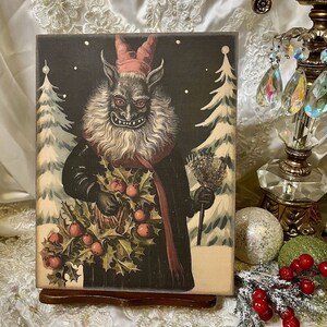 The Village Krampus, Creepy Christmas Vintage Style Handcrafted Plaque Sign #1