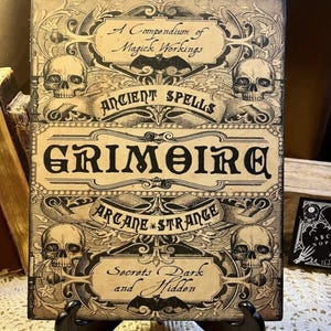 WITCHES Grimoire, Spells, Vintage Style Handcrafted Plaque / Sign