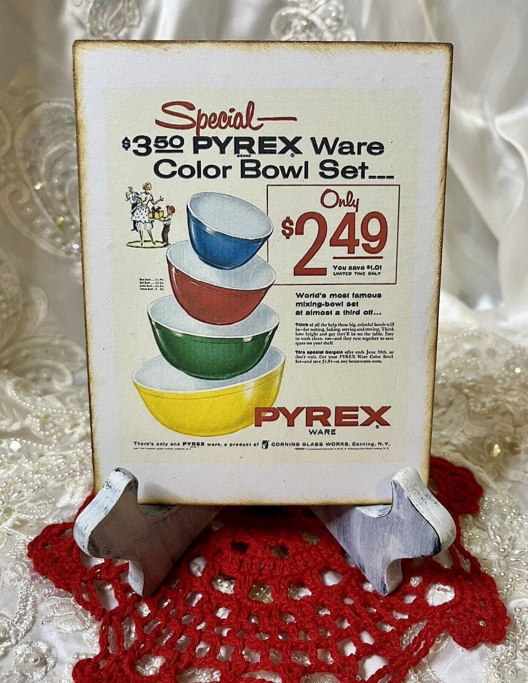 Pyrex Retro Advertisement Handcrafted Mini Plaque Sign - Etsy