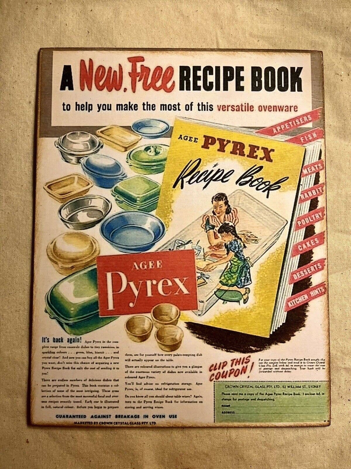 Pyrex Advertisement Pyrex Retro Advertisement, Kitschy Handcrafted Plaque / Sign #9 - Etsy