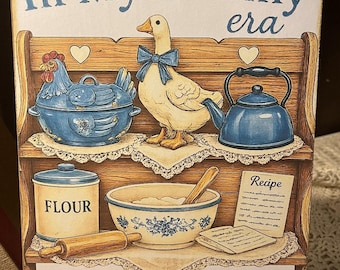Goose, Duck Kitchen Shelf, Country, Granny Era, Handcrafted Plaque / Sign #1