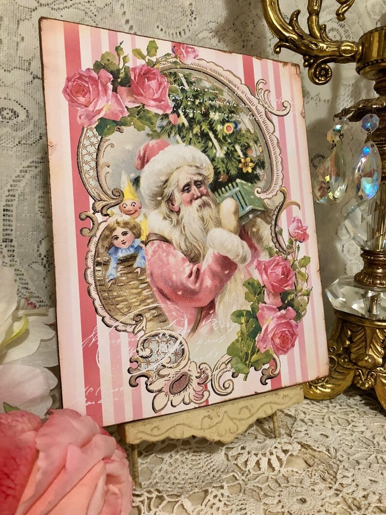 Victorian Pink Santa Shabby Chic / French Country