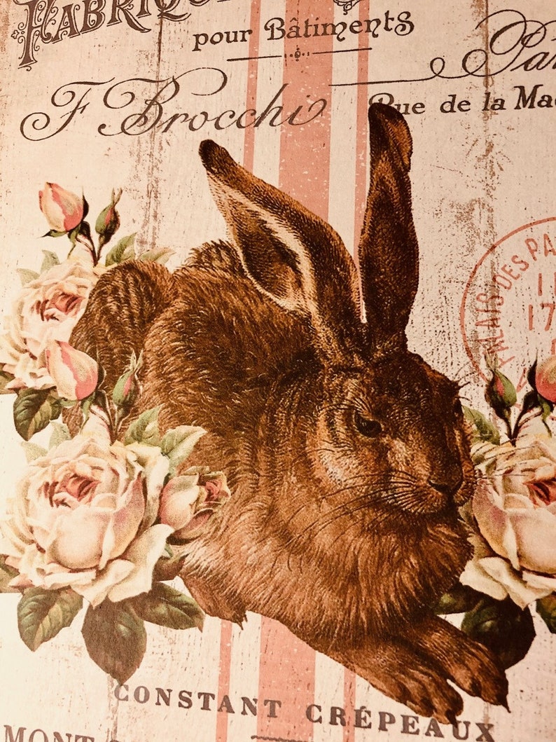 Brown Rabbit, French Script, Fabrique, Shabby Chic Sign / Plaque - Etsy