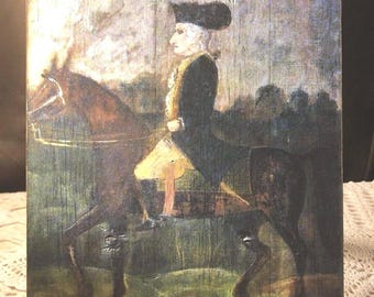 George Washington on Horse Primitive Americana Handcrafted Plaque / Sign