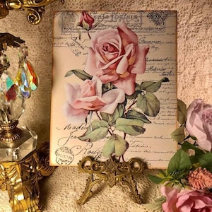 Two Pink Roses, Shabby Chic, Vintage Style, Country Cottage Plaque / Sign