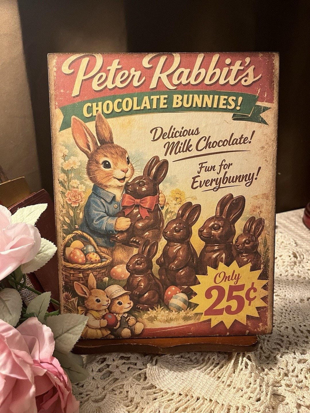 Peter Rabbit, Chocolate Bunnies, Handcrafted Plaque / Sign - Etsy