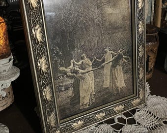Witch Circle, Wood Nature Frame, Framed Print