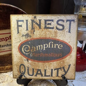 Campfire Marshmallows, Retro Vintage Style Advertising Handcrafted Plaque Sign 2