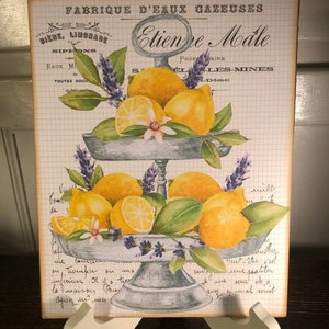 Lemons & Lavender Tiered Tray, Shabby Chic, Country Cottage Handcrafted Plaque / Sign