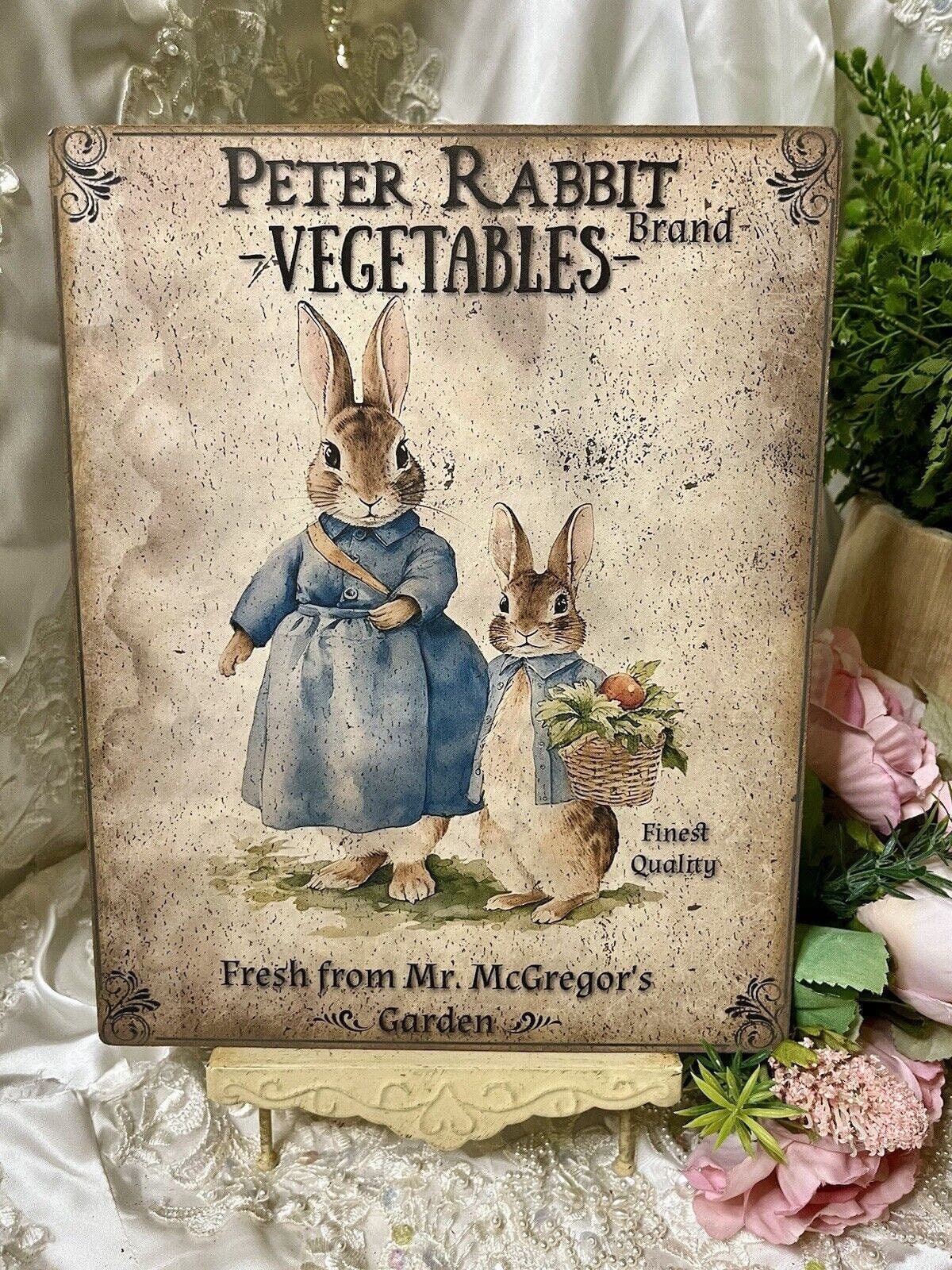Peter Rabbit Vegetables Mr Mcgregor's Garden Handcrafted Plaque