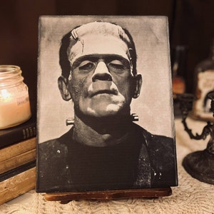 Retro Halloween, Frankenstein, Handcrafted Plaque / Sign