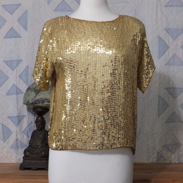 Gold Sequin Top - Etsy