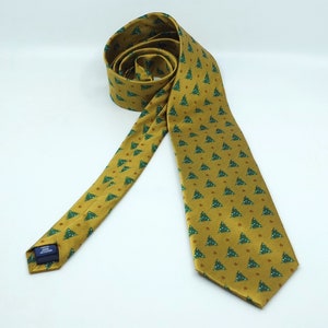 Designer - Paul Fredrick - Christmas trees and stars necktie - 3 1/2 inch blade