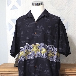 Vintage Hilo Hattie - The Hawaiian Original shirt - Classic band design with sea turtles  - 2XLarge - 1990s - Magnum PI