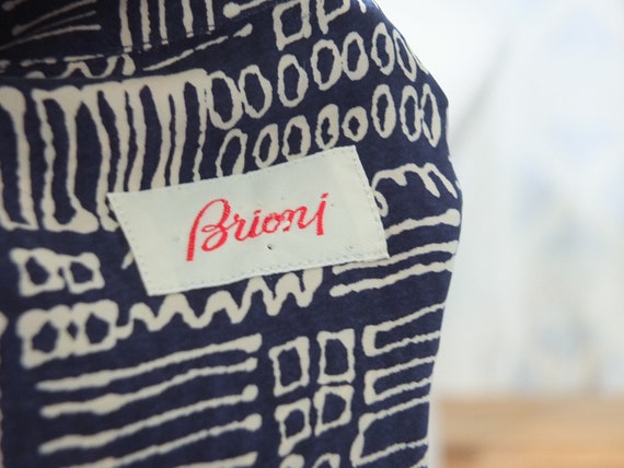 Pre-owned, vintage Brioni Men's Rayon Shirt - Nav… - image 5