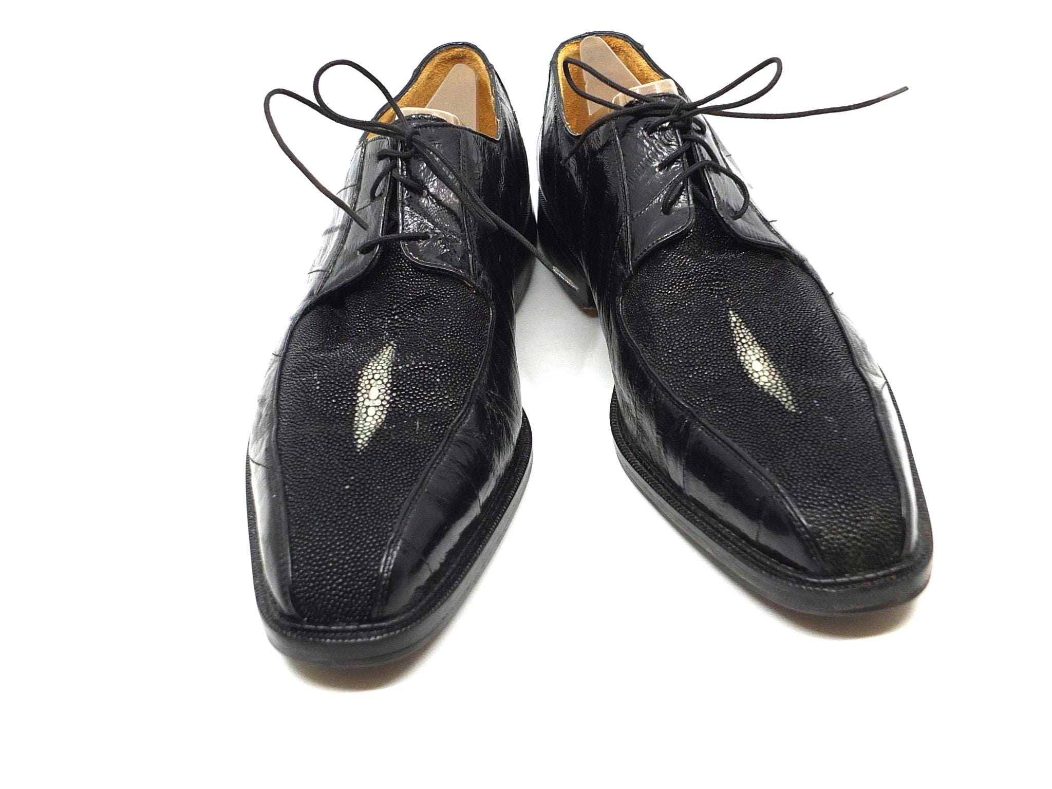 Pearl Stingray Exotic Mens Shoes Size 11.5, Travatti 209 Derby Two Tone Lace Ups Miles” Split Toe Derby, Brown Dress Shoes, Horween Hatch  main image 4