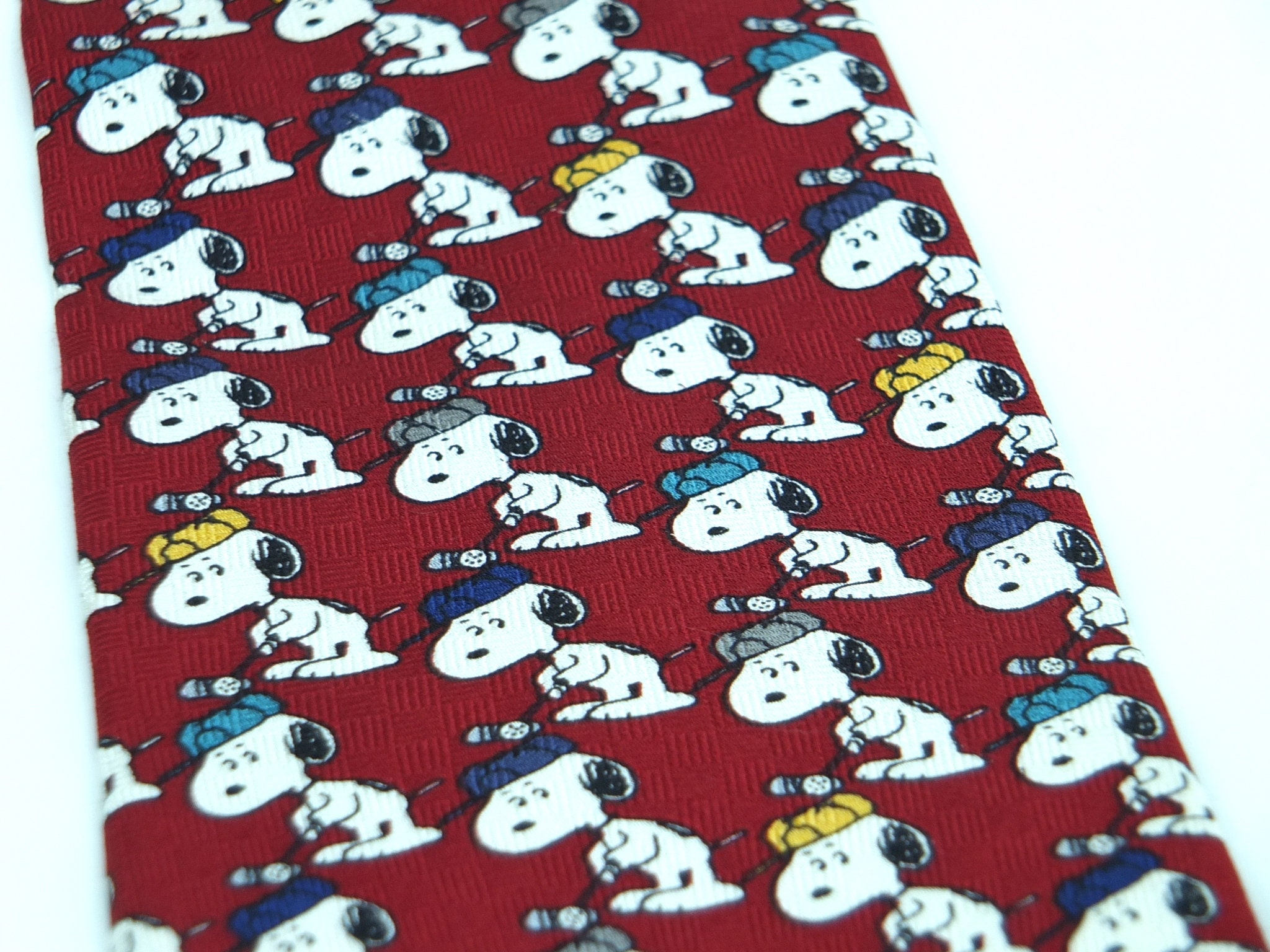 スヌーピー VINTAGE Peanuts Silk Tie. Miniature Golf Snoopy - Theme