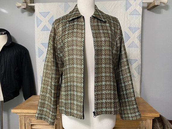 Chicos plaid tweed houndstooth blazer jacket - ne… - image 2
