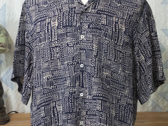 Pre-owned, vintage Brioni Men's Rayon Shirt - Nav… - image 4