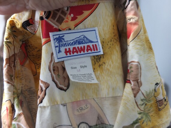 VINTAGE Hawaii Tropical Men's Shirt - "surf board… - image 5