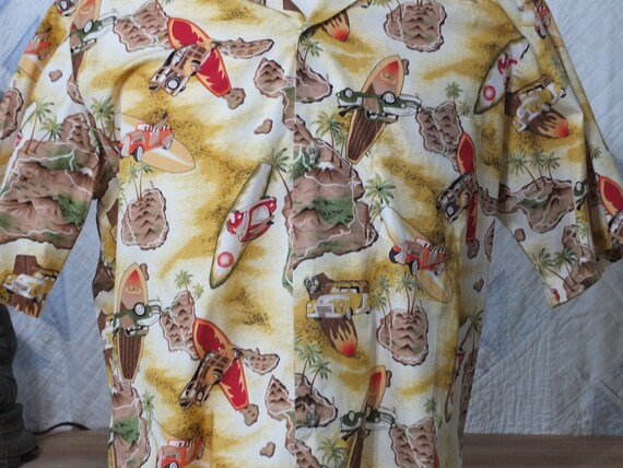 VINTAGE Hawaii Tropical Men's Shirt - "surf board… - image 4