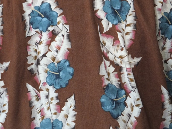 Vintage - Hawaii Blues tropical shirt - hibiscus … - image 4