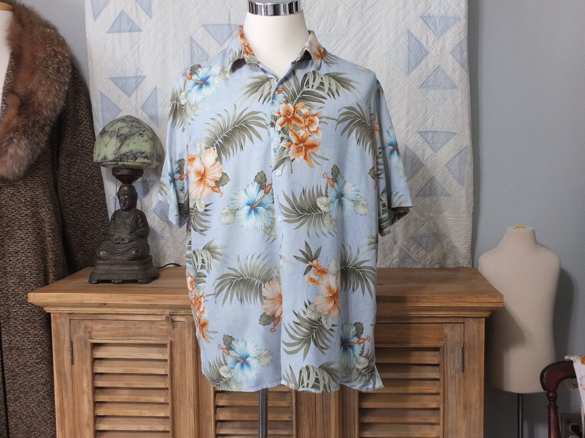 Pre Owned, Vintage Silk Circa 1969 Brand Tropical Shirt