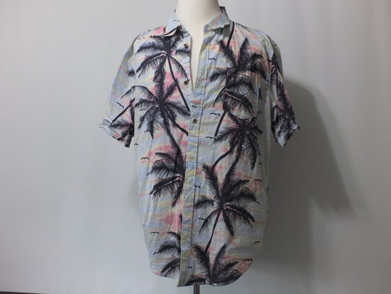 Coastal  - Men's Tropical Shirt - island sunset i… - image 1