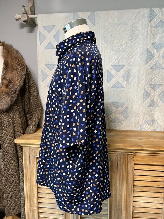 Vintage 80s Alan Stuart Shirt: Navy Blue Splotch … - image 2