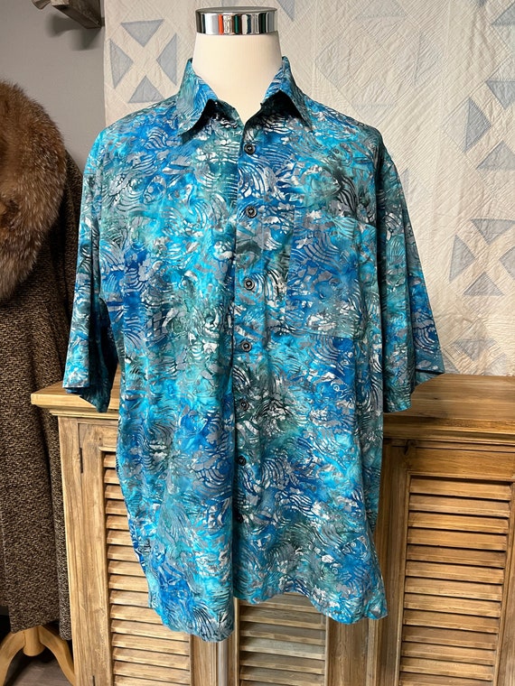 Pre-owned, Jahari West - batik tropical shirt - S… - image 1