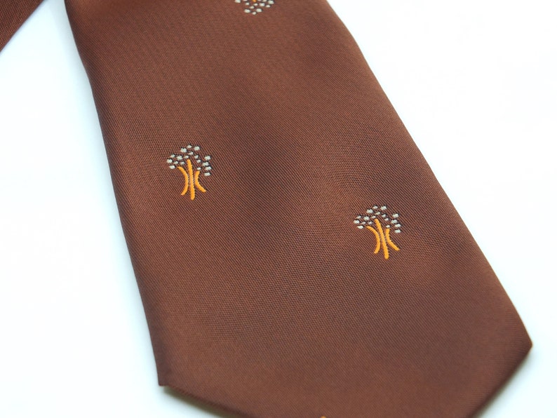 VINTAGE Sears The Men's Store necktie abstract trees tie 4.5 inch super wide blade 1970s This is Us image 3