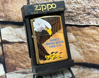 2001 Zippo Brass Eagle Dont Mess With The US New In Original Case Rare
